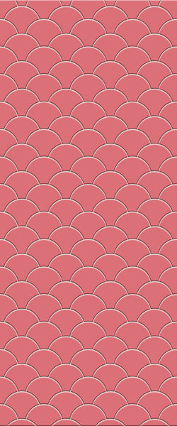 Red Fishscales Tile Acrylic Shower Panel 2440mm x 1220mm (3mm Thick) - CladdTech