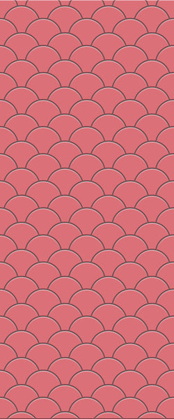 Red Fishscales Tile Acrylic Shower Panel 2440mm x 1220mm (3mm Thick) - CladdTech