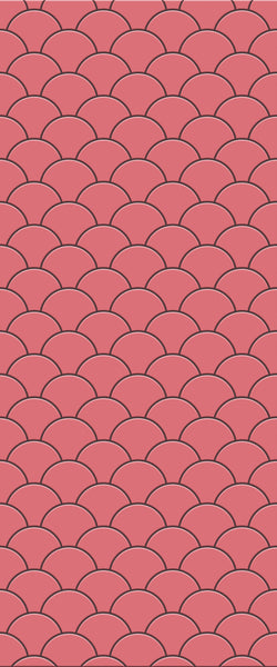 Red Fishscales Tile Acrylic Shower Panel 2440mm x 1220mm (3mm Thick) - CladdTech