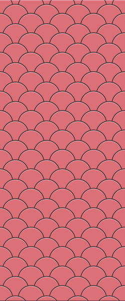 Red Fishscales Tile Acrylic Shower Panel 2440mm x 1220mm (3mm Thick) - CladdTech