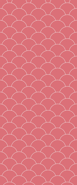 Red Fishscales Tile Acrylic Shower Panel 2440mm x 1220mm (3mm Thick) - CladdTech