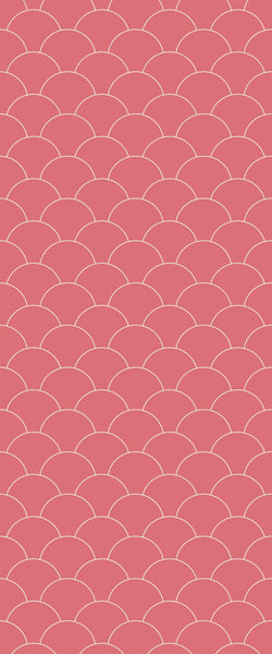 Red Fishscales Tile Acrylic Shower Panel 2440mm x 1220mm (3mm Thick) - CladdTech