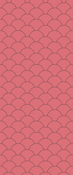 Red Fishscales Tile Acrylic Shower Panel 2440mm x 1220mm (3mm Thick) - CladdTech