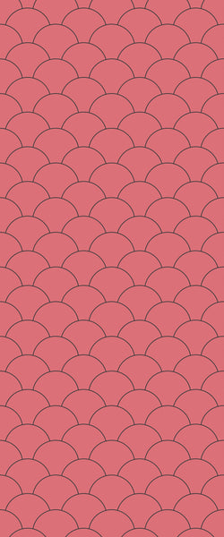 Red Fishscales Tile Acrylic Shower Panel 2440mm x 1220mm (3mm Thick) - CladdTech