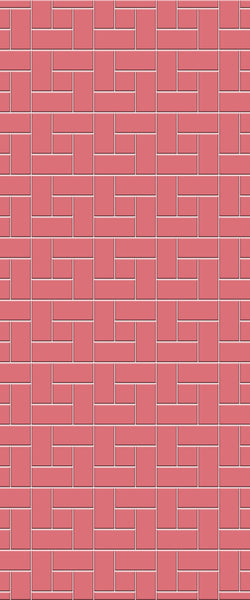 Red Windmill Tile Acrylic Shower Panel 2440mm x 1220mm ( 3mm Thick) - CladdTech