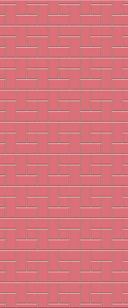 Red Windmill Tile Acrylic Shower Panel 2440mm x 1220mm ( 3mm Thick) - CladdTech