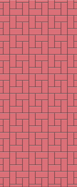 Red Windmill Tile Acrylic Shower Panel 2440mm x 1220mm ( 3mm Thick) - CladdTech