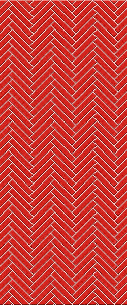 Red Double Herringbone Tile Acrylic Shower Panel 2440mm x 1220mm ( 3mm Thick) - CladdTech