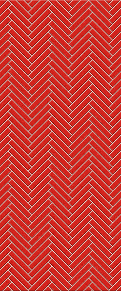 Red Double Herringbone Tile Acrylic Shower Panel 2440mm x 1220mm ( 3mm Thick) - CladdTech