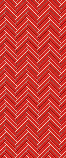 Red Double Herringbone Tile Acrylic Shower Panel 2440mm x 1220mm ( 3mm Thick) - CladdTech