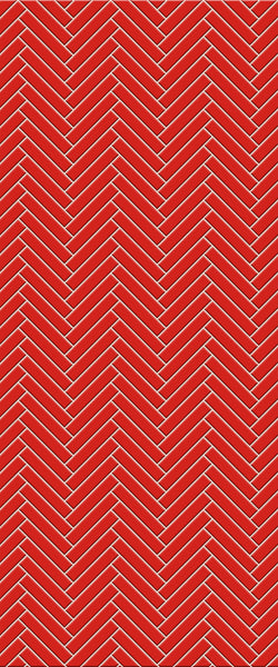 Red Double Herringbone Tile Acrylic Shower Panel 2440mm x 1220mm ( 3mm Thick) - CladdTech