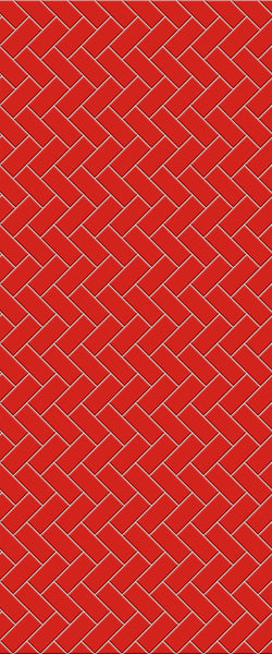 Red Diagonal Herringbone Tile Acrylic Shower Panel 2440mm x 1220mm ( 3mm Thick) - CladdTech