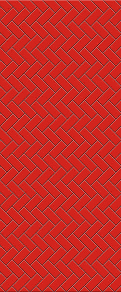 Red Diagonal Herringbone Tile Acrylic Shower Panel 2440mm x 1220mm ( 3mm Thick) - CladdTech