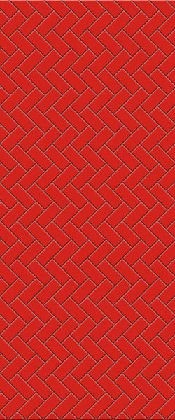 Red Diagonal Herringbone Tile Acrylic Shower Panel 2440mm x 1220mm ( 3mm Thick) - CladdTech