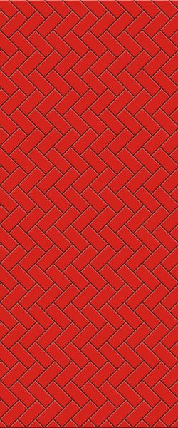 Red Diagonal Herringbone Tile Acrylic Shower Panel 2440mm x 1220mm ( 3mm Thick) - CladdTech
