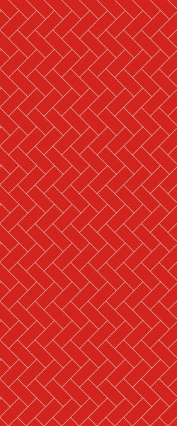 Red Diagonal Herringbone Tile Acrylic Shower Panel 2440mm x 1220mm ( 3mm Thick) - CladdTech