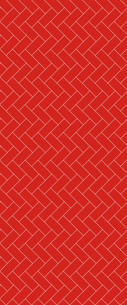 Red Diagonal Herringbone Tile Acrylic Shower Panel 2440mm x 1220mm ( 3mm Thick) - CladdTech