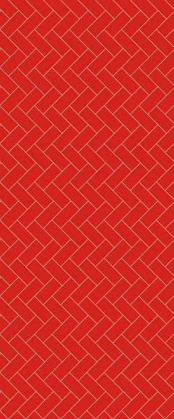 Red Diagonal Herringbone Tile Acrylic Shower Panel 2440mm x 1220mm ( 3mm Thick) - CladdTech