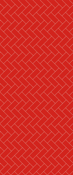 Red Diagonal Herringbone Tile Acrylic Shower Panel 2440mm x 1220mm ( 3mm Thick) - CladdTech