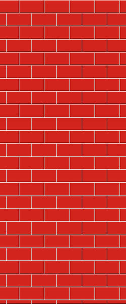 Red Subway Tile Acrylic Shower Panel 2440mm x 1220mm ( 3mm Thick) - CladdTech