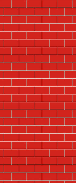 Red Subway Tile Acrylic Shower Panel 2440mm x 1220mm ( 3mm Thick) - CladdTech