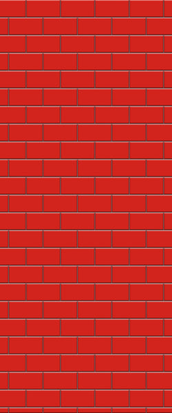 Red Subway Tile Acrylic Shower Panel 2440mm x 1220mm ( 3mm Thick) - CladdTech