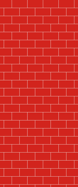 Red Subway Tile Acrylic Shower Panel 2440mm x 1220mm ( 3mm Thick) - CladdTech