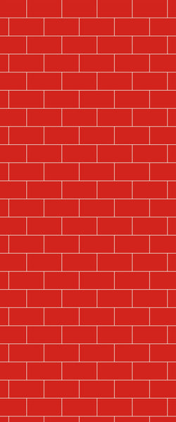Red Subway Tile Acrylic Shower Panel 2440mm x 1220mm ( 3mm Thick) - CladdTech