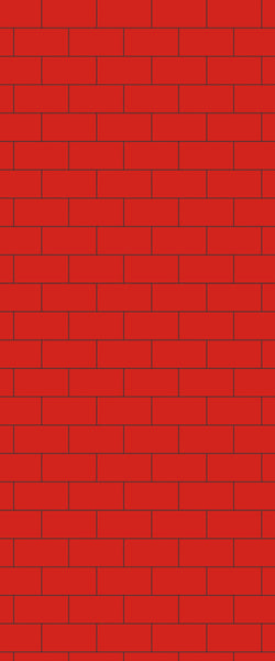 Red Subway Tile Acrylic Shower Panel 2440mm x 1220mm ( 3mm Thick) - CladdTech