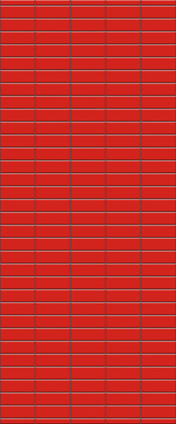 Red Horizontal Block Tile Acrylic Shower Panel 2440mm x 1220mm ( 3mm Thick) - CladdTech