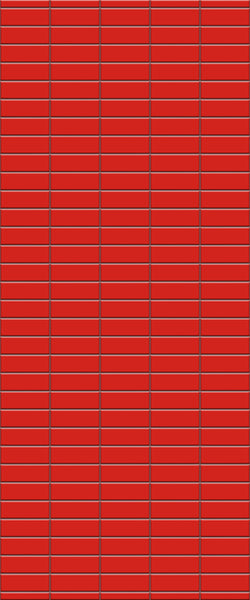 Red Horizontal Block Tile Acrylic Shower Panel 2440mm x 1220mm ( 3mm Thick) - CladdTech