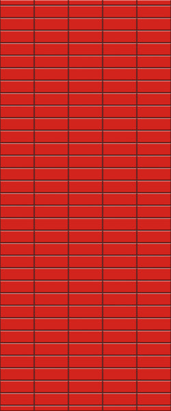 Red Horizontal Block Tile Acrylic Shower Panel 2440mm x 1220mm ( 3mm Thick) - CladdTech
