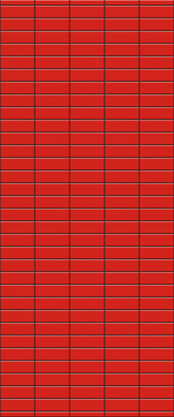 Red Horizontal Block Tile Acrylic Shower Panel 2440mm x 1220mm ( 3mm Thick) - CladdTech