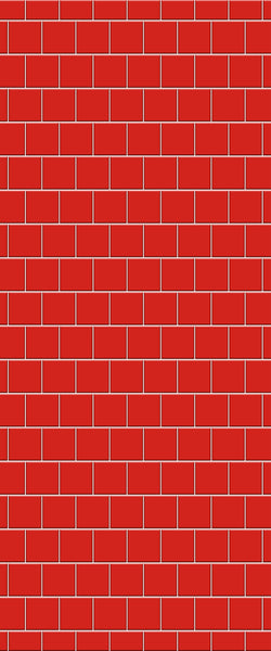 Red Large Square's Tile Acrylic Shower Wall Panel 2440mm x 1220mm ( 3mm Thick) - CladdTech