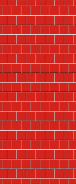 Red Large Square's Tile Acrylic Shower Wall Panel 2440mm x 1220mm ( 3mm Thick) - CladdTech