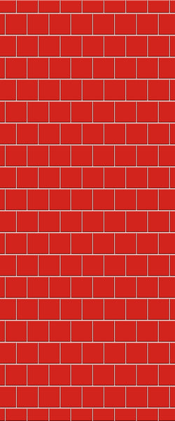 Red Large Square's Tile Acrylic Shower Wall Panel 2440mm x 1220mm ( 3mm Thick) - CladdTech