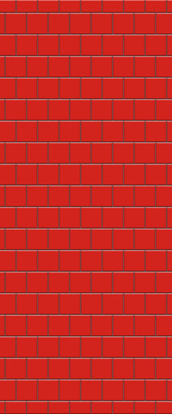 Red Large Square's Tile Acrylic Shower Wall Panel 2440mm x 1220mm ( 3mm Thick) - CladdTech