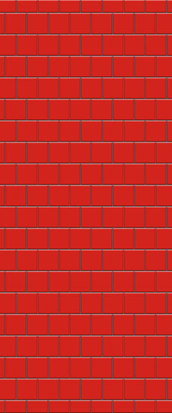 Red Large Square's Tile Acrylic Shower Wall Panel 2440mm x 1220mm ( 3mm Thick) - CladdTech