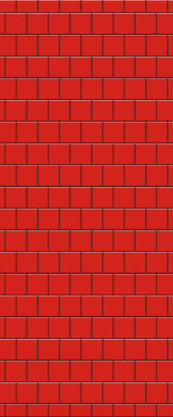 Red Large Square's Tile Acrylic Shower Wall Panel 2440mm x 1220mm ( 3mm Thick) - CladdTech