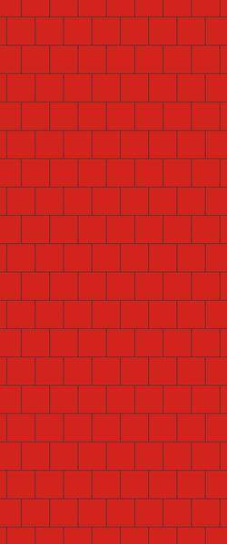 Red Large Square's Tile Acrylic Shower Wall Panel 2440mm x 1220mm ( 3mm Thick) - CladdTech