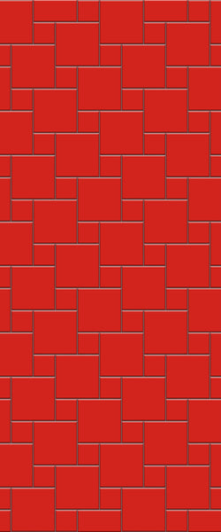 Red Pin Wheel Tile Acrylic Shower Wall Panel 2440mm x 1220mm ( 3mm Thick) - CladdTech