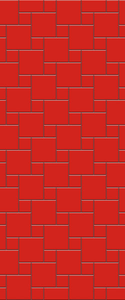 Red Pin Wheel Tile Acrylic Shower Wall Panel 2440mm x 1220mm ( 3mm Thick) - CladdTech