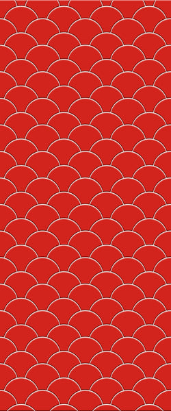 Red Fishscales Tile Acrylic Shower Panel 2440mm x 1220mm (3mm Thick) - CladdTech