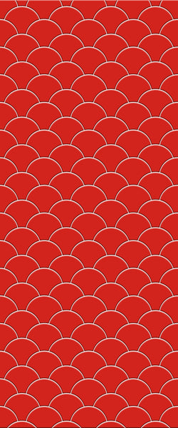 Red Fishscales Tile Acrylic Shower Panel 2440mm x 1220mm (3mm Thick) - CladdTech