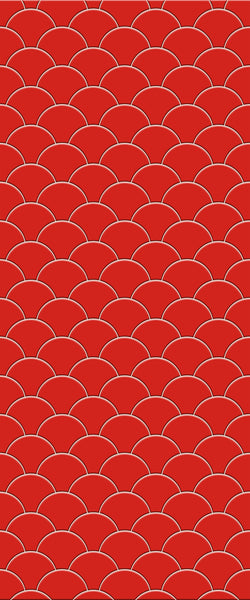 Red Fishscales Tile Acrylic Shower Panel 2440mm x 1220mm (3mm Thick) - CladdTech