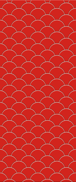 Red Fishscales Tile Acrylic Shower Panel 2440mm x 1220mm (3mm Thick) - CladdTech