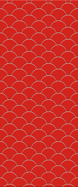 Red Fishscales Tile Acrylic Shower Panel 2440mm x 1220mm (3mm Thick) - CladdTech