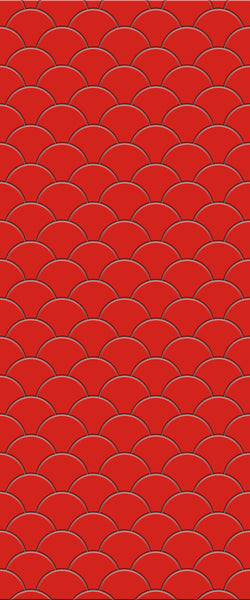 Red Fishscales Tile Acrylic Shower Panel 2440mm x 1220mm (3mm Thick) - CladdTech