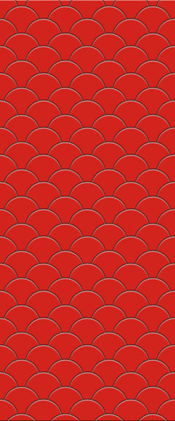Red Fishscales Tile Acrylic Shower Panel 2440mm x 1220mm (3mm Thick) - CladdTech