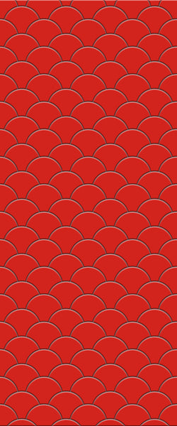 Red Fishscales Tile Acrylic Shower Panel 2440mm x 1220mm (3mm Thick) - CladdTech